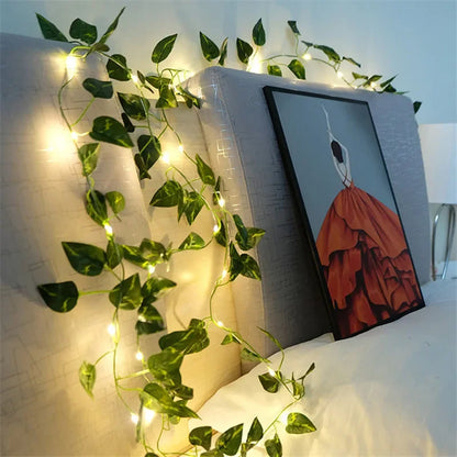 Guirnalda LED Decorativa con Hiedra Artificial para Interior