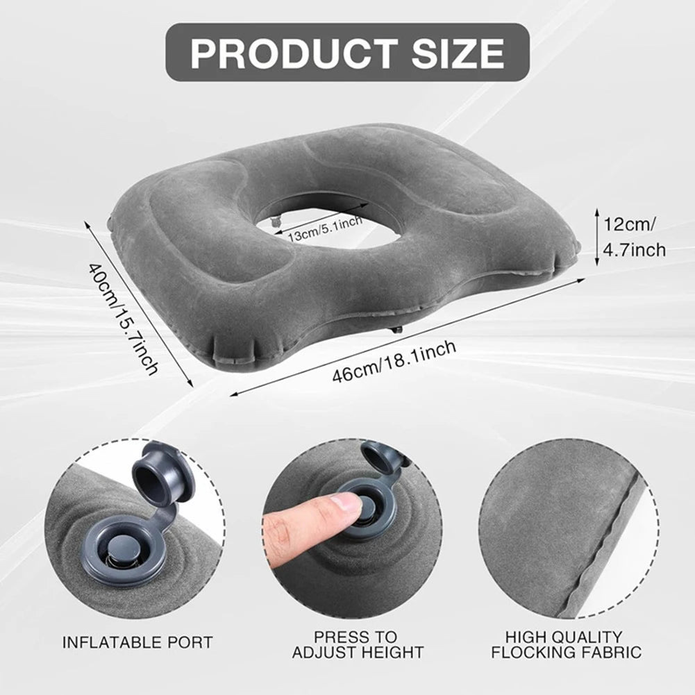 Cojín Ortopédico Inflable para Asiento con Alivio de Presión