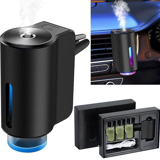Ambientador Coche Recargable con Difusor Inteligente USB LED RGB