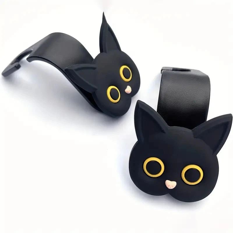 Ganchos para Reposacabezas de Coche con Diseño de Gato 3D 2 Uds
