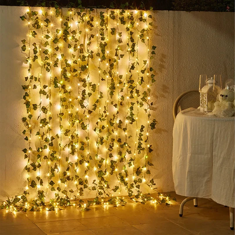 Guirnalda LED Decorativa con Hiedra Artificial para Interior