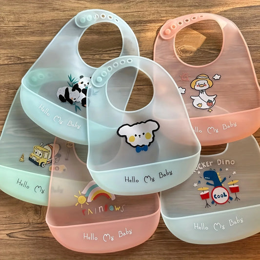 Babero de Silicona Impermeable para Bebé con Bolsillo Recogemigas