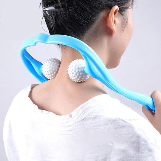 Masajeador Manual de Cuello con Doble Rodillo para Cervicales
