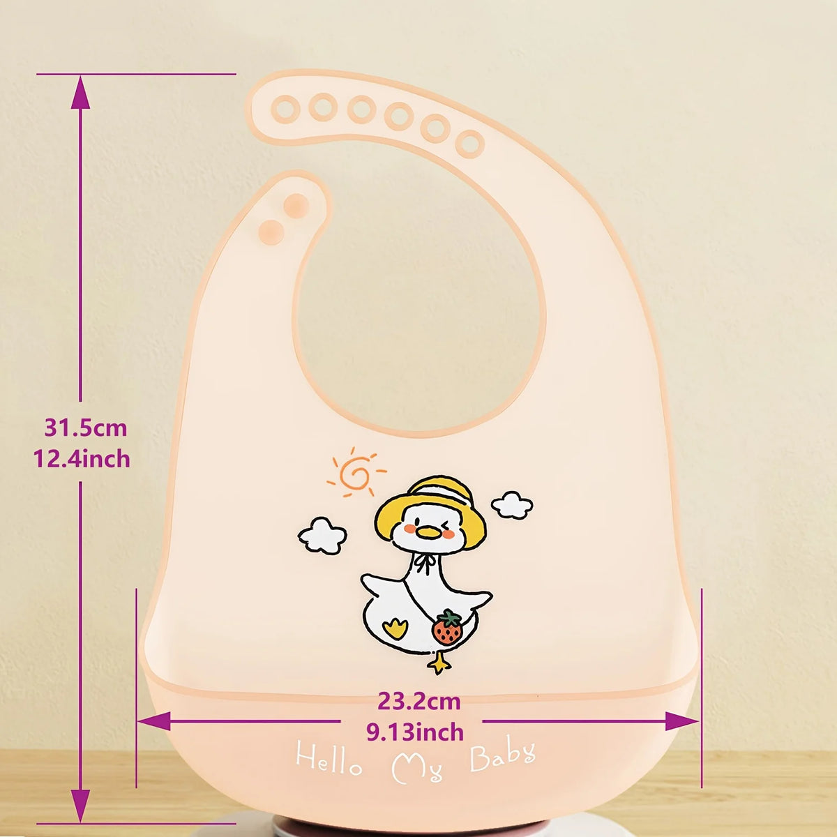Babero de Silicona Impermeable para Bebé con Bolsillo Recogemigas