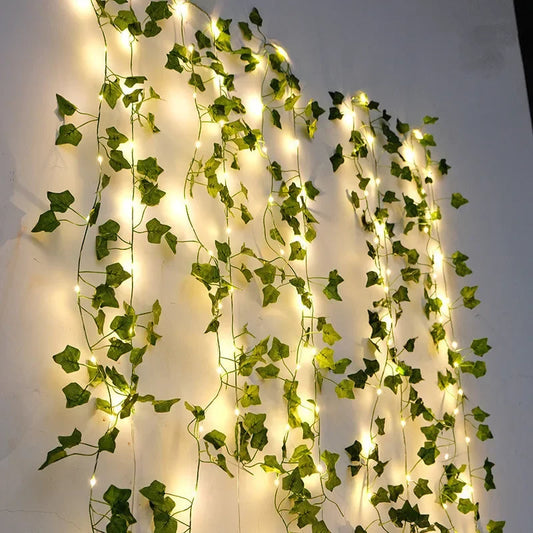 Guirnalda LED Decorativa con Hiedra Artificial para Interior