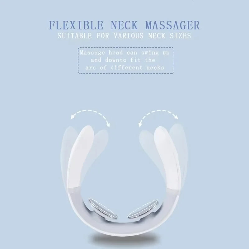 Masajeador Eléctrico Cervical EMS Recargable para Cuello y Hombros