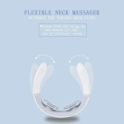 Masajeador Eléctrico Cervical EMS Recargable para Cuello y Hombros