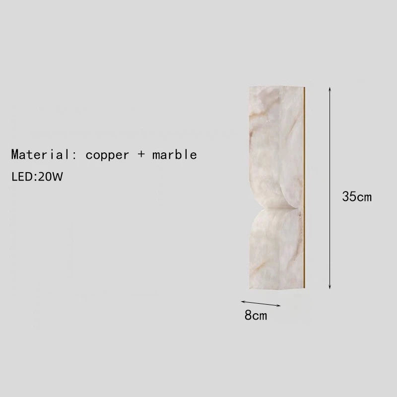 Lámpara de Pared LED de Mármol Natural Art Deco para Interior