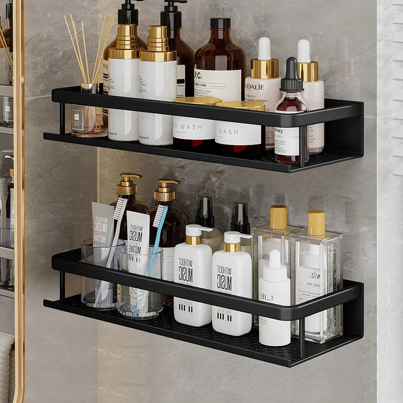 Estante de Baño de Aluminio para Pared Organizador Multifuncional