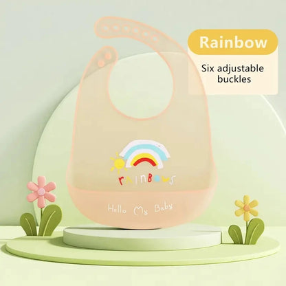 Babero de Silicona Impermeable para Bebé con Bolsillo Recogemigas