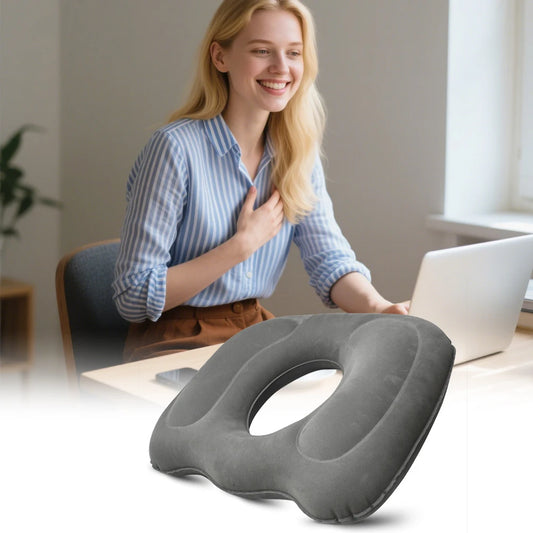 Cojín Ortopédico Inflable para Asiento con Alivio de Presión