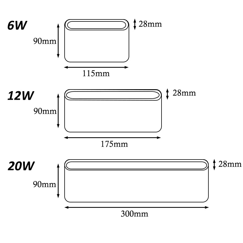 Lámpara LED de Pared IP65 para Interior y Exterior de Aluminio