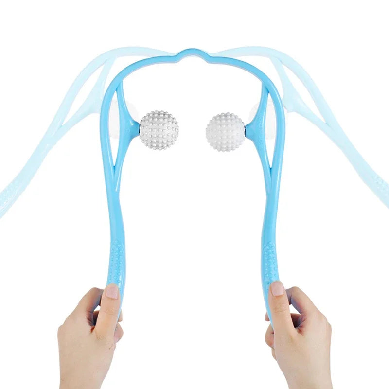 Masajeador Manual de Cuello con Doble Rodillo para Cervicales