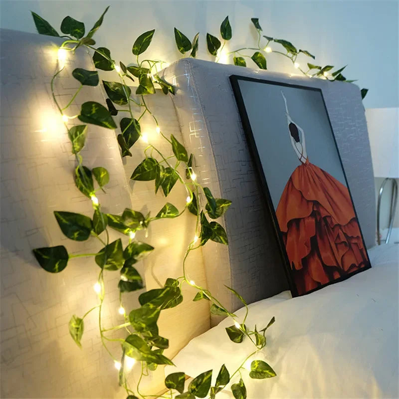 Guirnalda LED Decorativa con Hiedra Artificial para Interior