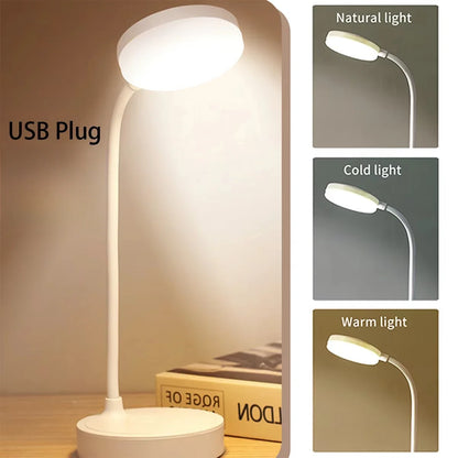 Lámpara LED de Escritorio USB Regulable con 3 Modos de Luz