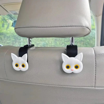 Ganchos para Reposacabezas de Coche con Diseño de Gato 3D 2 Uds