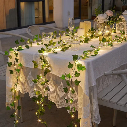Guirnalda LED Decorativa con Hiedra Artificial para Interior