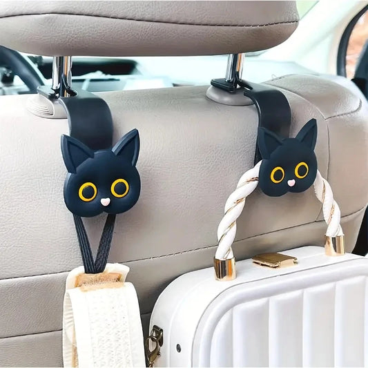Ganchos para Reposacabezas de Coche con Diseño de Gato 3D 2 Uds