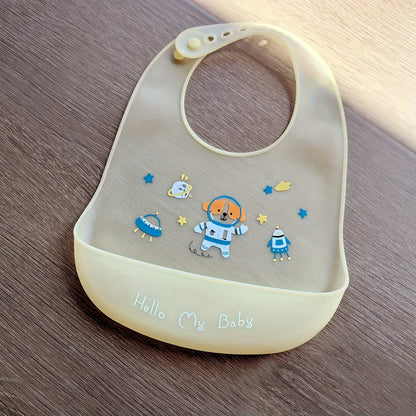 Babero de Silicona Impermeable para Bebé con Bolsillo Recogemigas