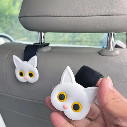 Ganchos para Reposacabezas de Coche con Diseño de Gato 3D 2 Uds