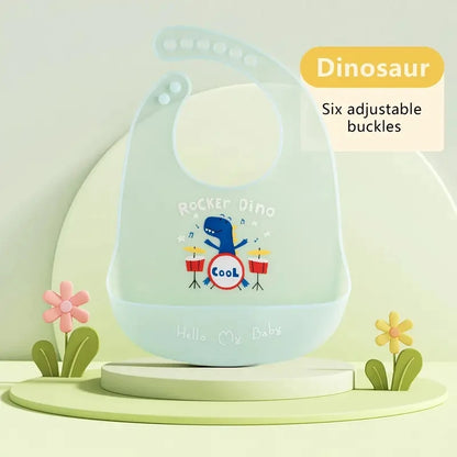 Babero de Silicona Impermeable para Bebé con Bolsillo Recogemigas
