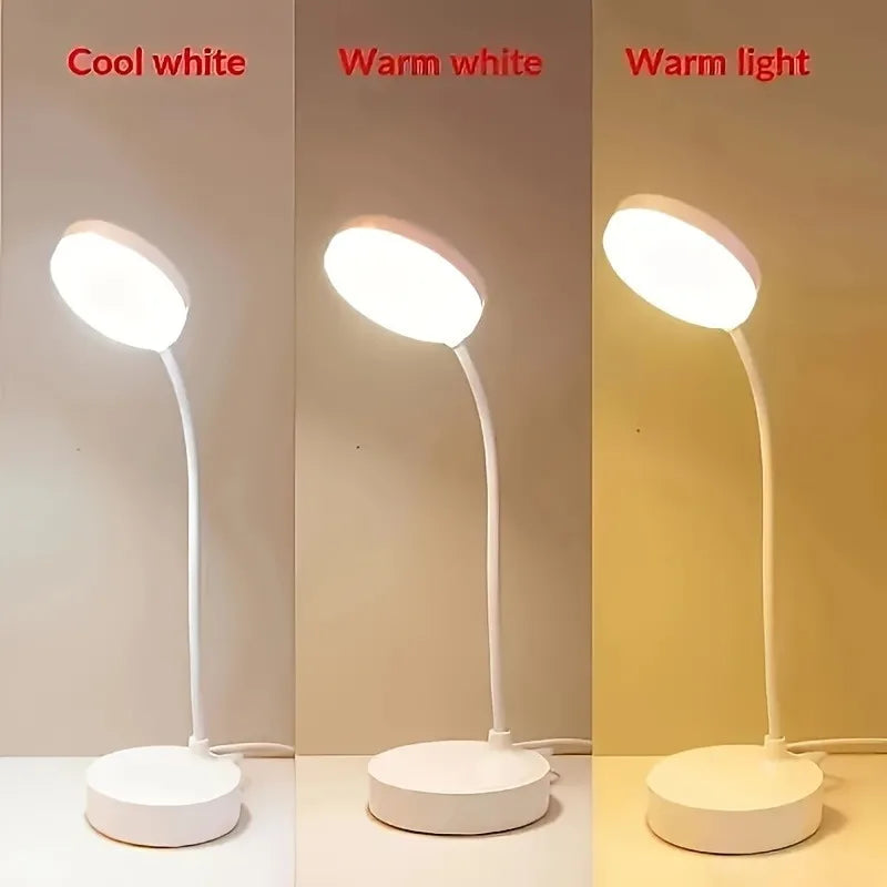 Lámpara LED de Escritorio USB Regulable con 3 Modos de Luz