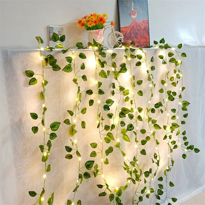 Guirnalda LED Decorativa con Hiedra Artificial para Interior