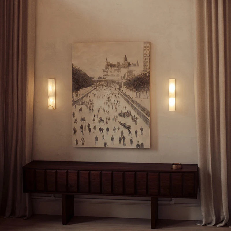 Lámpara de Pared LED de Mármol Natural Art Deco para Interior