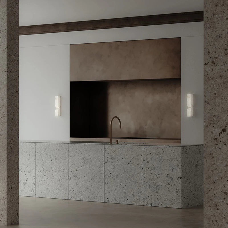 Lámpara de Pared LED de Mármol Natural Art Deco para Interior
