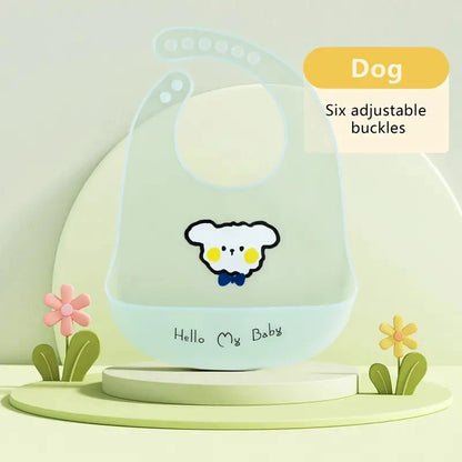 Babero de Silicona Impermeable para Bebé con Bolsillo Recogemigas