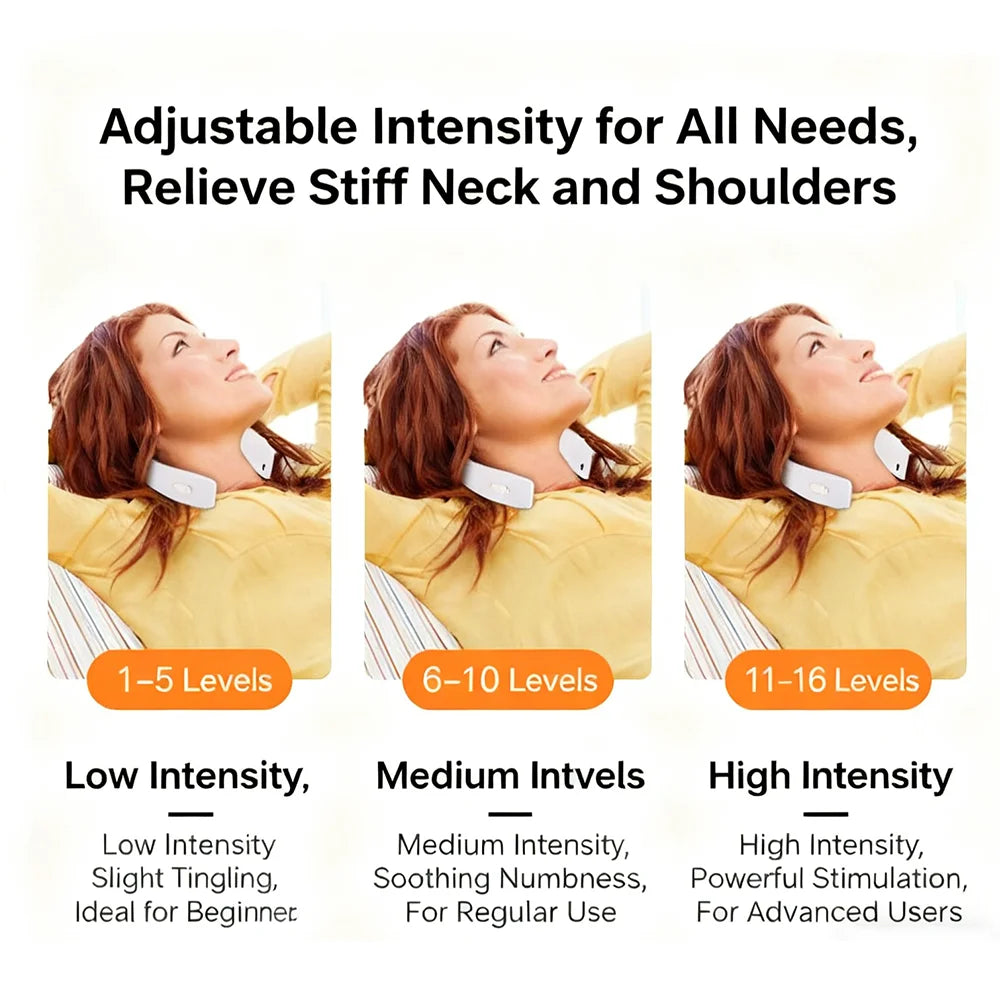 Masajeador Eléctrico Cervical EMS Recargable para Cuello y Hombros